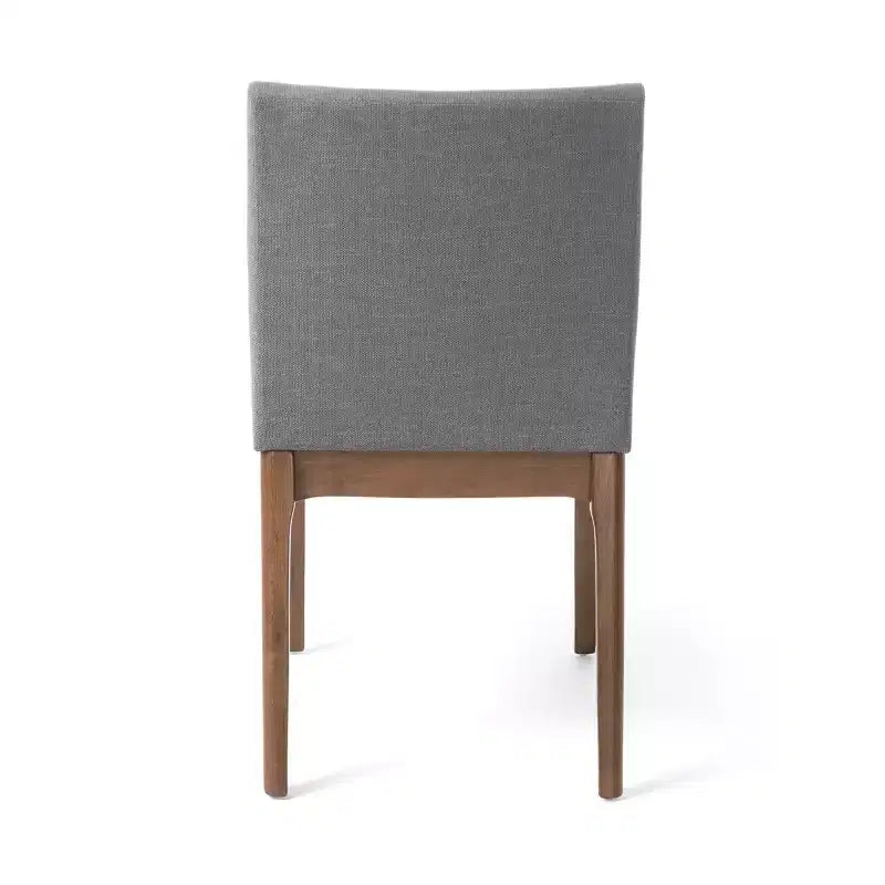 Ensemble de salle à manger 5 pièces avec 4 chaises rembourrées, style moderne du milieu du siècle, beige/gris+noyer-ModernLuxe