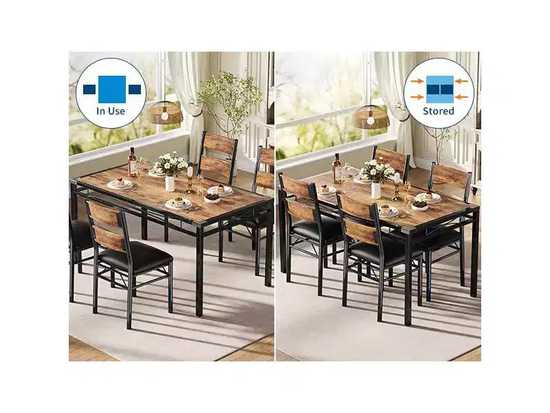 Ensemble table à manger, table de cuisine avec chaises rembourrées, ensemble table à manger en bois avec protection d'angle pour petits espaces, appartement