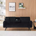 Canapés Minimalistes Okak pour Salon Canapé Droit Convertible Lit Canapé Corduroy avec Dossier Ajustable et Porte-Gobelet