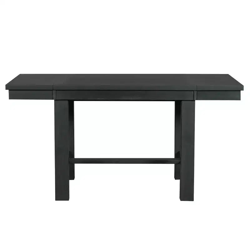 HABITRIO Ensemble de 6 pièces de table à manger extensible pour 6 personnes, ensemble de salle à manger de style ferme avec 4 chaises de salle à manger rembourrées, un banc et 2 rallonges amovibles, naturel/noir