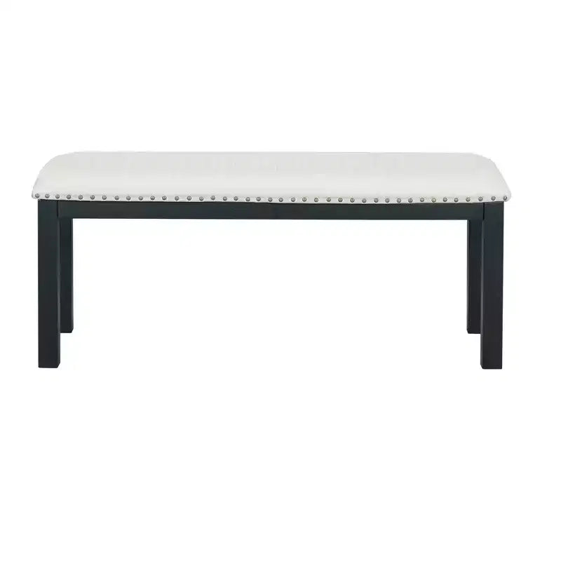 HABITRIO Ensemble de 6 pièces de table à manger extensible pour 6 personnes, ensemble de salle à manger de style ferme avec 4 chaises de salle à manger rembourrées, un banc et 2 rallonges amovibles, naturel/noir
