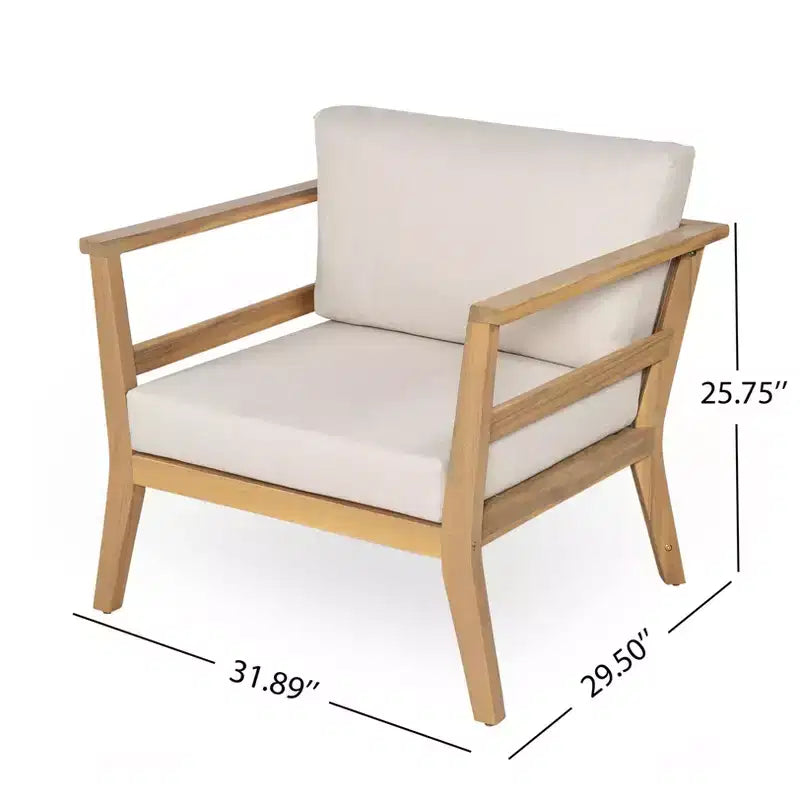 Christopher Knight Home Edith Ensemble de 4 pièces pour terrasse en bois d'acacia avec lattes