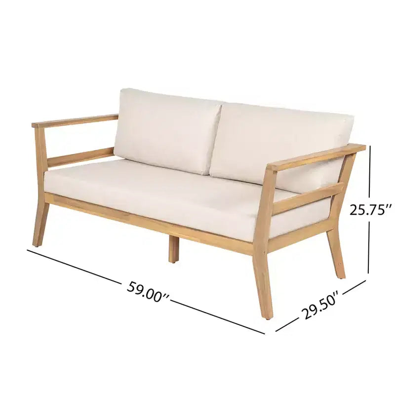 Christopher Knight Home Edith Ensemble de 4 pièces pour terrasse en bois d'acacia avec lattes