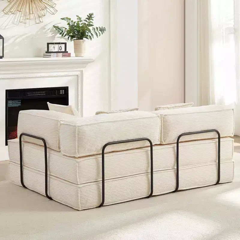 Mjkone Canapé-lit convertible 66 avec oreillers, canapé-matelas pliable, canapé de sol amovible et lavable pour petits espaces