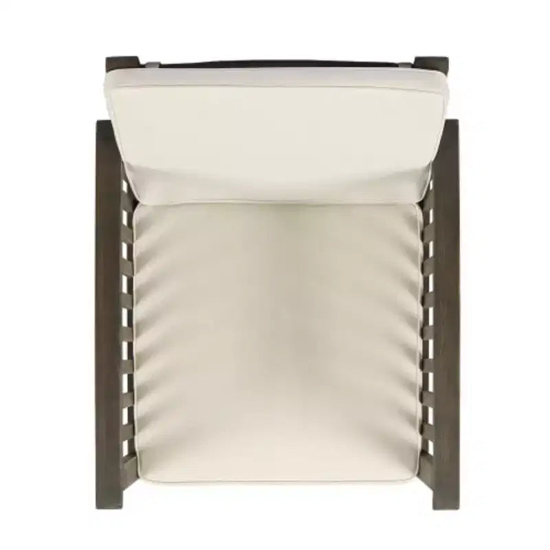 Ensemble de chaises longues de patio NAYSAYE avec table à manger pour jardin, terrasse et patio, bois d'acacia, crème et gris, 120 x 120 x 75,5 cm