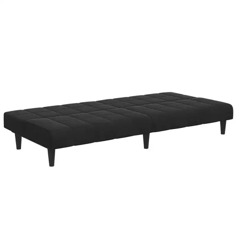 vidaXL Canapé-lit 2 places avec repose-pieds - Velours noir Rembourré Canapé convertible pour salon, chambre, studio, 78,7 x 33,3 x 27,2