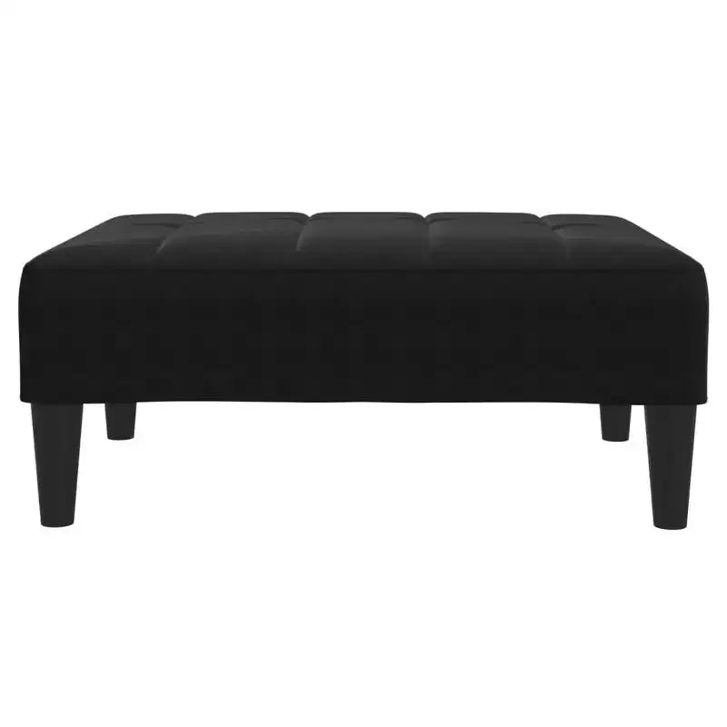 vidaXL Canapé-lit 2 places avec repose-pieds - Velours noir Rembourré Canapé convertible pour salon, chambre, studio, 78,7 x 33,3 x 27,2
