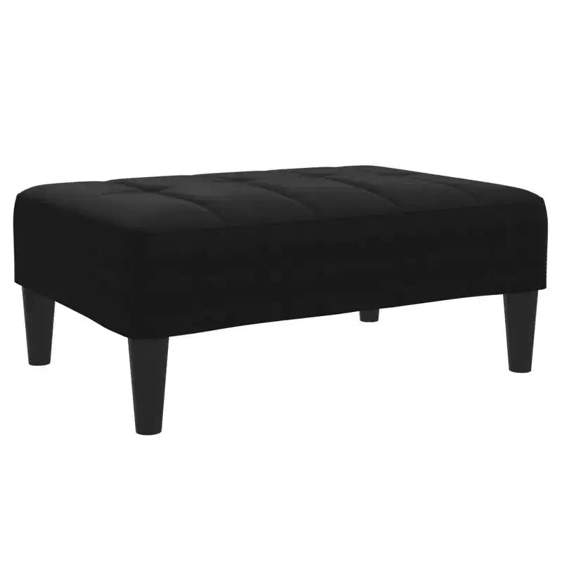 vidaXL Canapé-lit 2 places avec repose-pieds - Velours noir Rembourré Canapé convertible pour salon, chambre, studio, 78,7 x 33,3 x 27,2