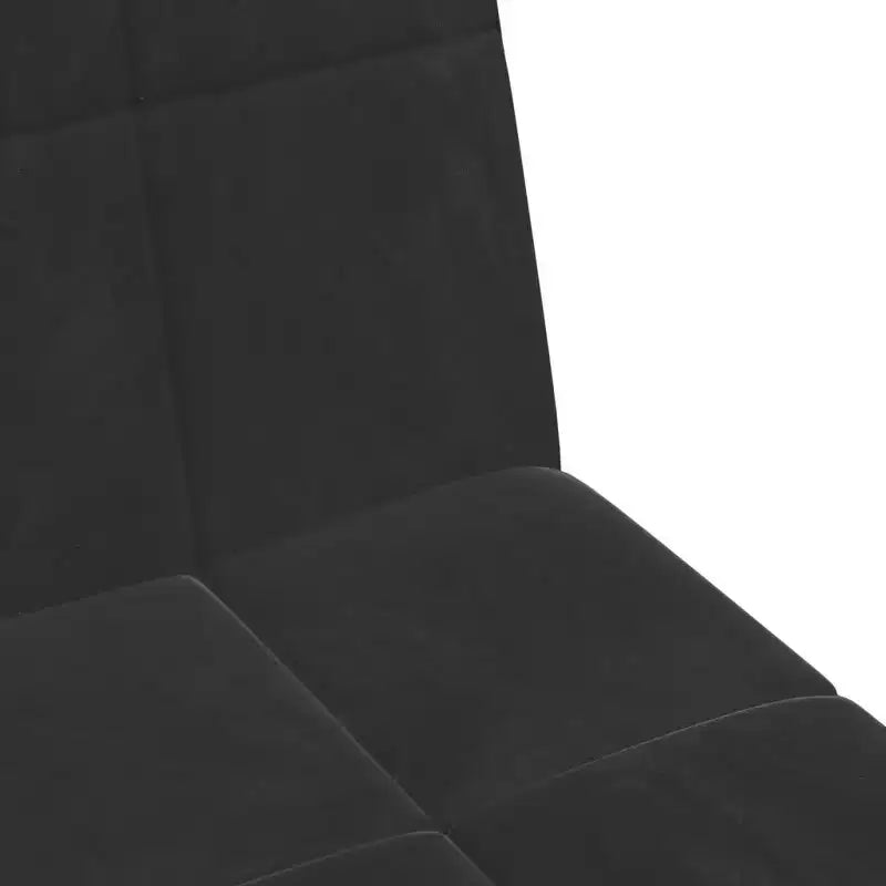 vidaXL Canapé-lit 2 places avec repose-pieds - Velours noir Rembourré Canapé convertible pour salon, chambre, studio, 78,7 x 33,3 x 27,2