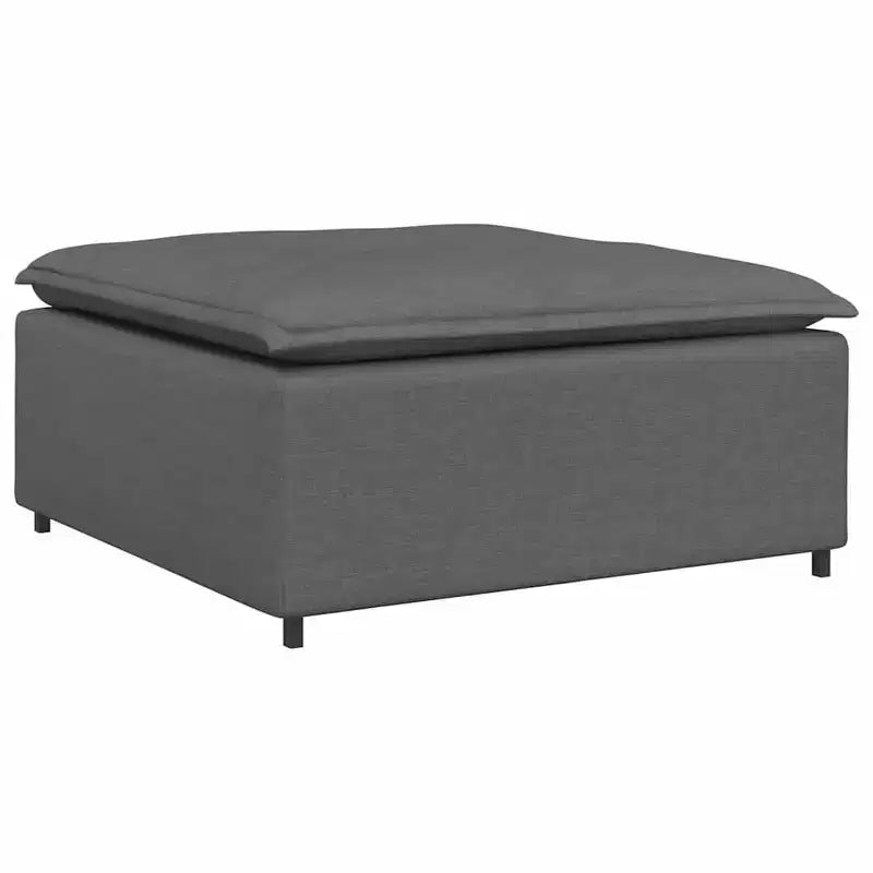 vidaXL Canapé modulable avec repose-pieds et coussins Tissu Gris foncé - Gris foncé
