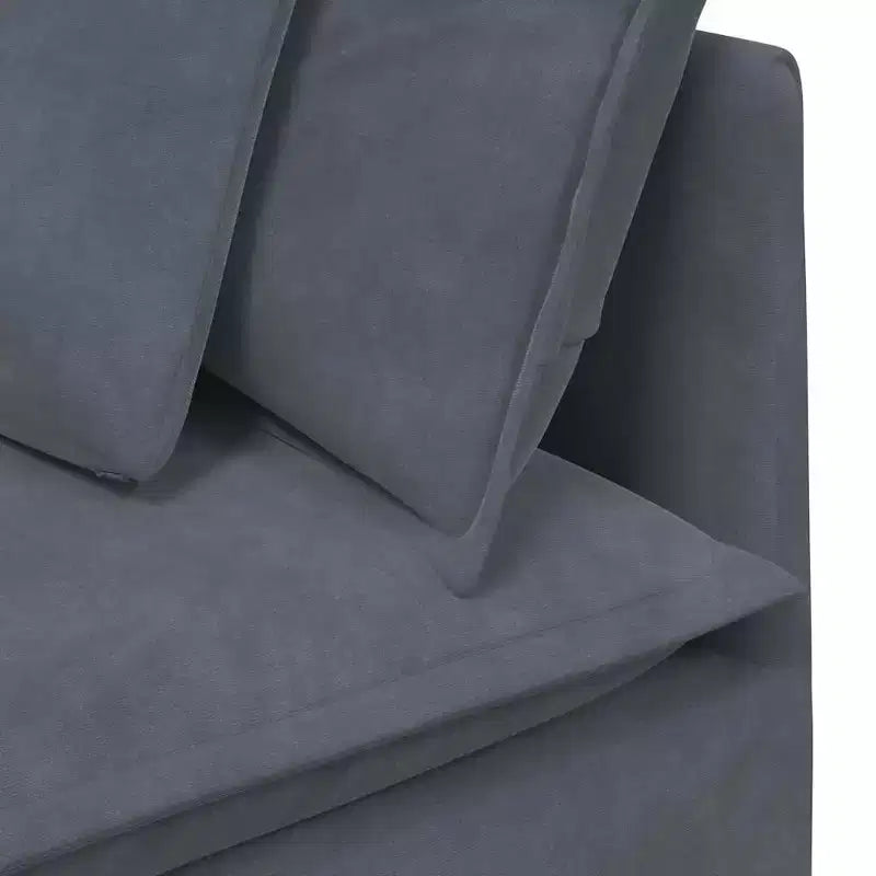 vidaXL Canapé modulable en velours gris foncé (100 % polyester) en L modulable