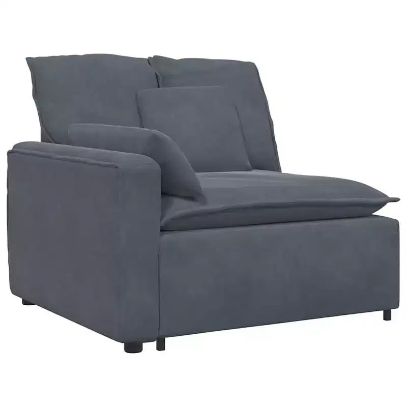 vidaXL Canapé modulable en velours gris foncé (100 % polyester) en L modulable