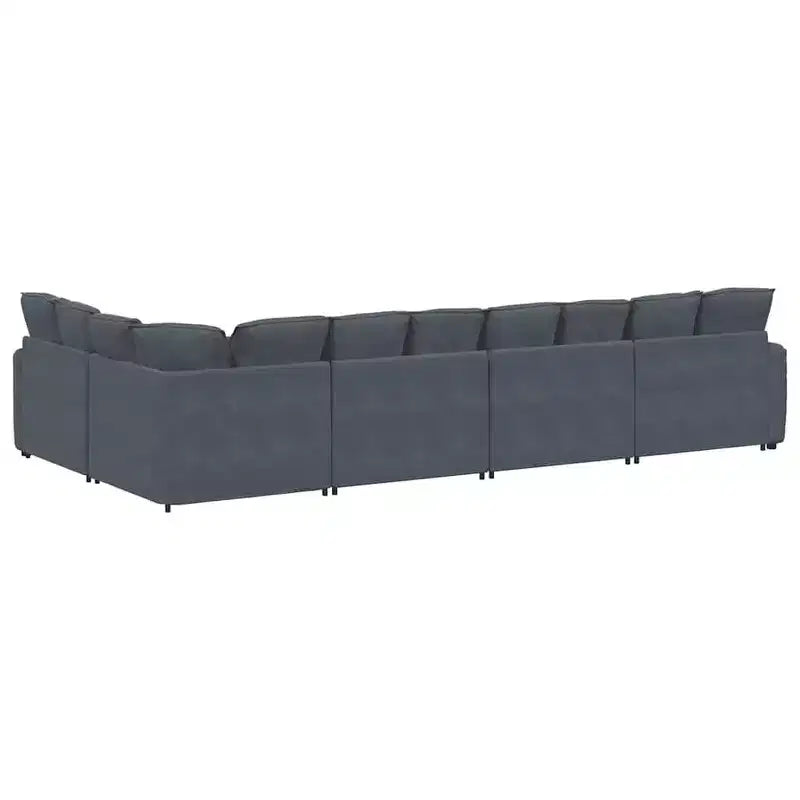 vidaXL Canapé modulable en velours gris foncé (100 % polyester) en L modulable