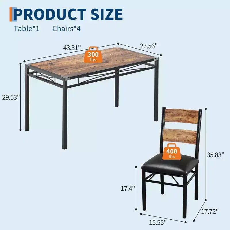 Ensemble de salle à manger TROPOW, ensemble de table à manger avec protection d'angle, table et chaises de cuisine en bois avec chaises rembourrées, pour cuisine