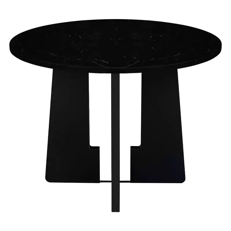 Ensemble table à manger ronde 5 pièces pour 4 personnes, table à manger moderne en marbre et 4 chaises rembourrées à dossier haut