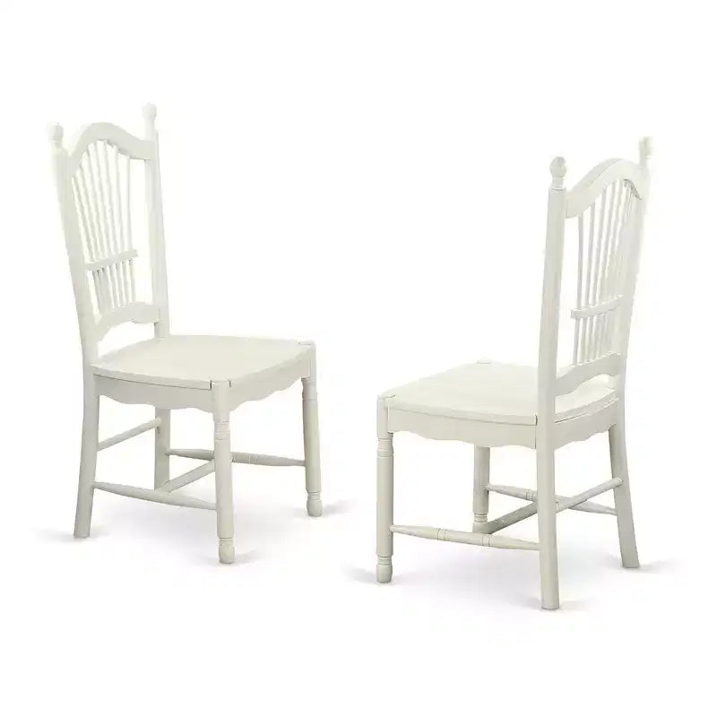 HomeStock Belmont - Ensemble table de cuisine et 2 chaises de salle à manger, blanc lin.