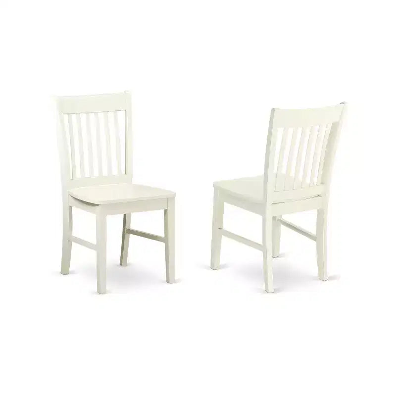 Ensemble de salle à manger HomeStock Belmont 5 pièces Dublin - Table de cuisine et 4 chaises de cuisine avec assise en bois, blanc lin