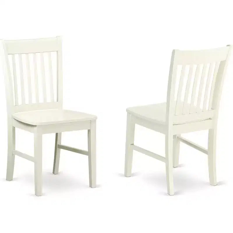 Ensemble de salle à manger HomeStock Belmont 5 pièces Dublin - Table de cuisine et 4 chaises de cuisine avec assise en bois, blanc lin