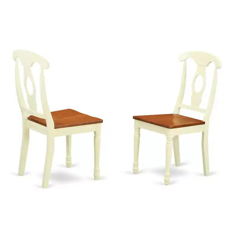 Ensemble de salle à manger moderne 3 pièces HomeStock Belmont, table de salle à manger et 2 chaises de cuisine avec fini babeurre et cerisier
