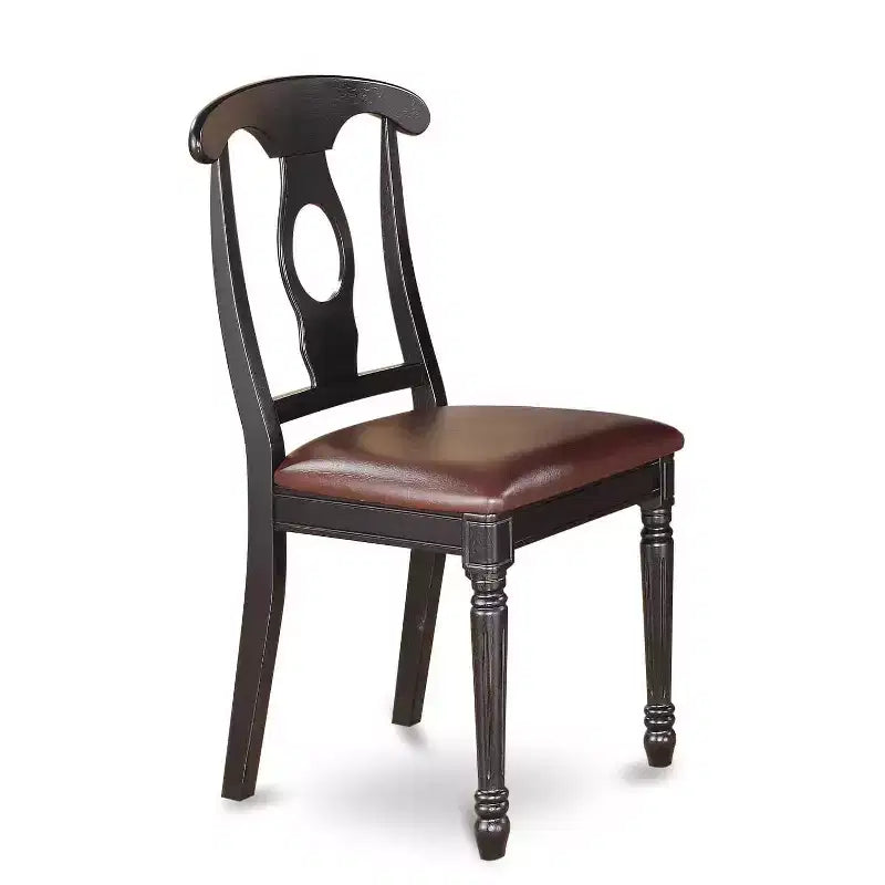 Ensemble de salle à manger Belmont de HomeStock - Petite table à manger et chaises de dînette, à rallonges, coloris Beurre frais et Cerisier