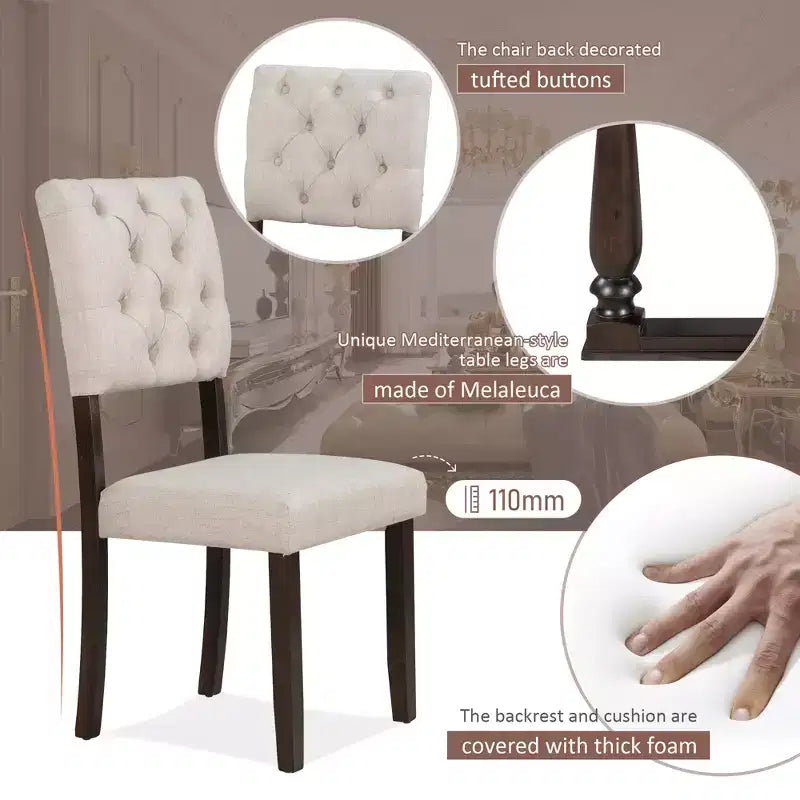 Ensemble de salle à manger 6 places avec banc, table rectangulaire et 4 chaises rembourrées pour la cuisine