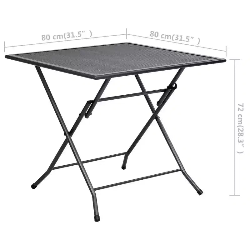 vidaXL Ensemble de salle à manger d'extérieur table et chaises de jardin en maille acier anthracite