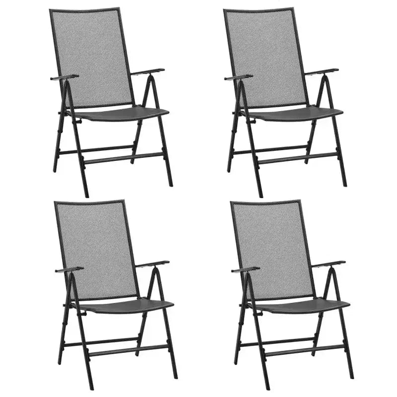 vidaXL Ensemble de salle à manger d'extérieur table et chaises de jardin en maille acier anthracite