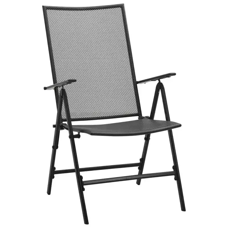 vidaXL Ensemble de salle à manger d'extérieur table et chaises de jardin en maille acier anthracite