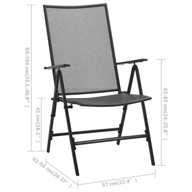 vidaXL Ensemble de salle à manger d'extérieur table et chaises de jardin en maille acier anthracite