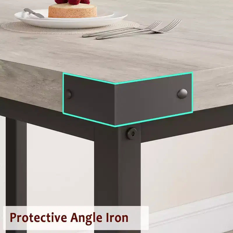 63 Ensemble de table à manger pour 4-8 personnes, grand ensemble de table de cuisine extensible avec 2 bancs rembourrés pour 6 personnes, ensemble de table à manger rectangulaire 3 pièces pour 4 personnes