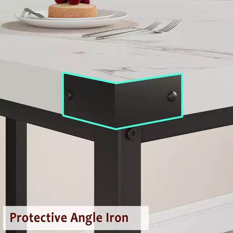 63 Ensemble de table à manger pour 4-8 personnes, grand ensemble de table de cuisine extensible avec 2 bancs rembourrés pour 6 personnes, ensemble de table à manger rectangulaire 3 pièces pour 4 personnes