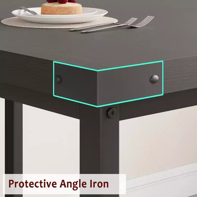 63 Ensemble de table à manger pour 4-8 personnes, grand ensemble de table de cuisine extensible avec 2 bancs rembourrés pour 6 personnes, ensemble de table à manger rectangulaire 3 pièces pour 4 personnes