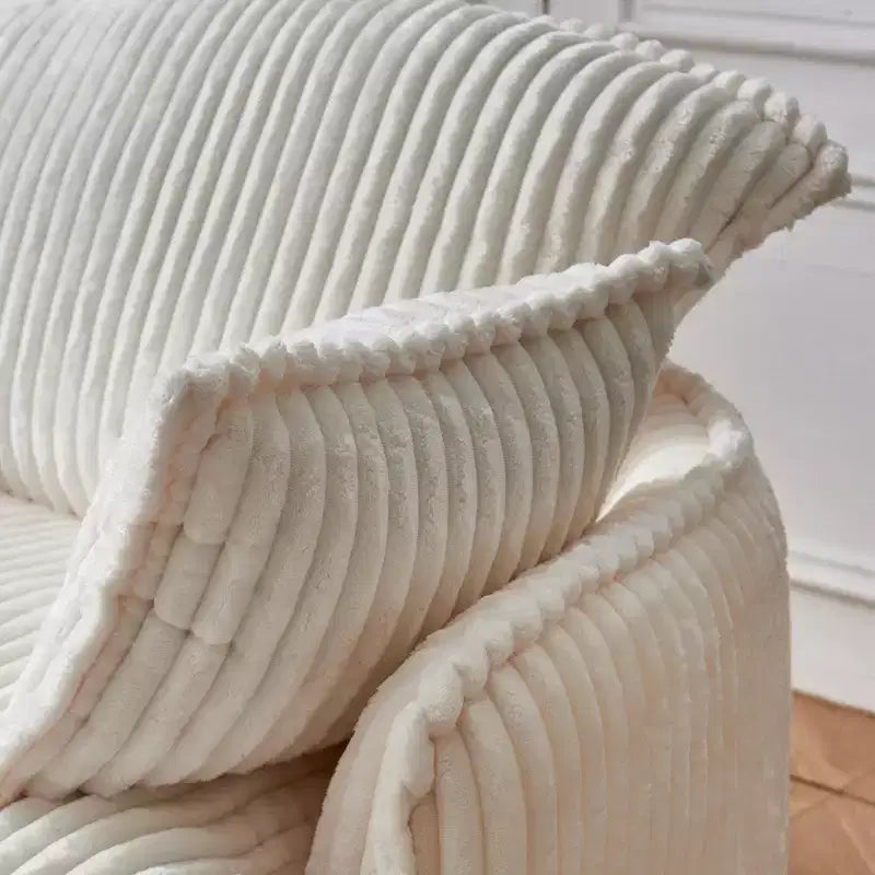 GDFStudio Arden Chaise capitonnée moderne convertible en velours côtelé avec pouf