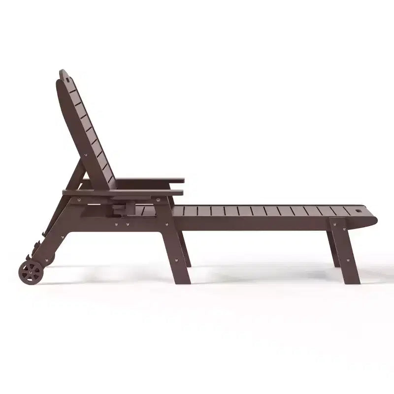 Chaise longue d'extérieur 3 pièces WestinTrends Aruba avec roues et porte-gobelet, accompagnée d'une table d'appoint de patio