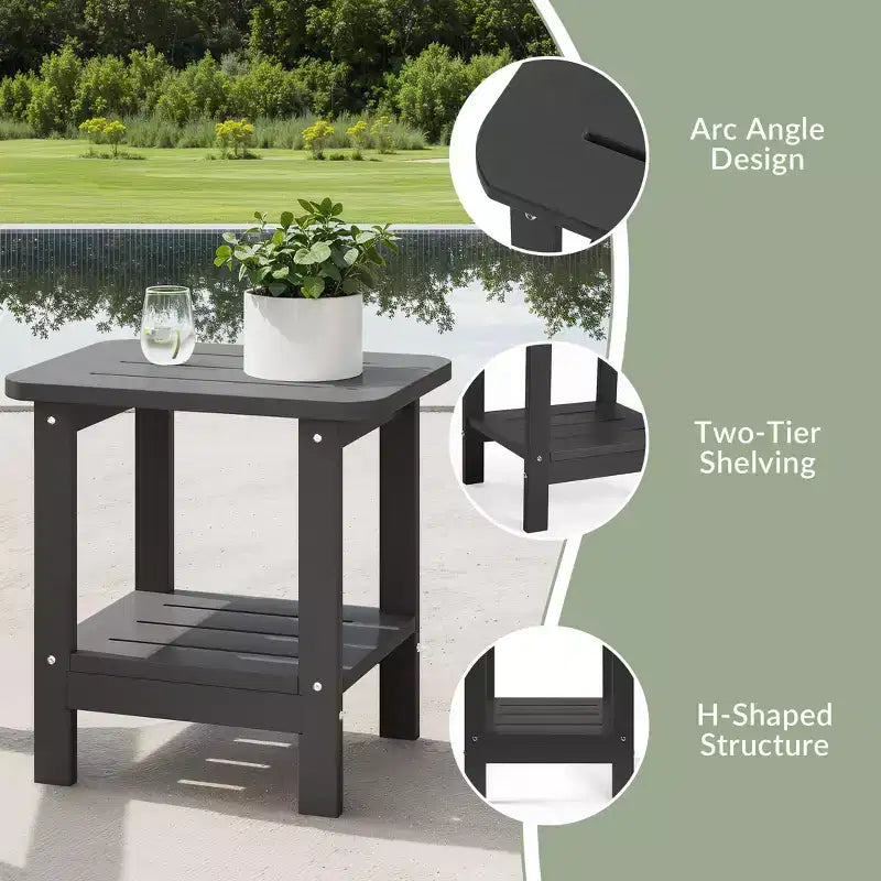 Chaise longue d'extérieur 3 pièces WestinTrends Aruba avec roues et porte-gobelet, accompagnée d'une table d'appoint de patio
