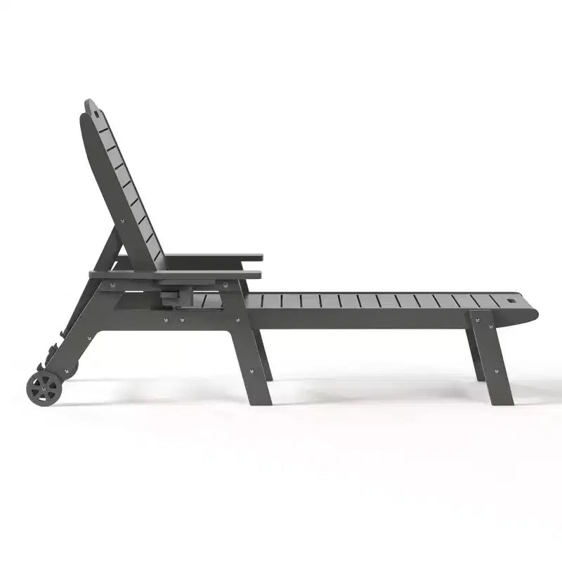 Chaise longue d'extérieur 3 pièces WestinTrends Aruba avec roues et porte-gobelet, accompagnée d'une table d'appoint de patio