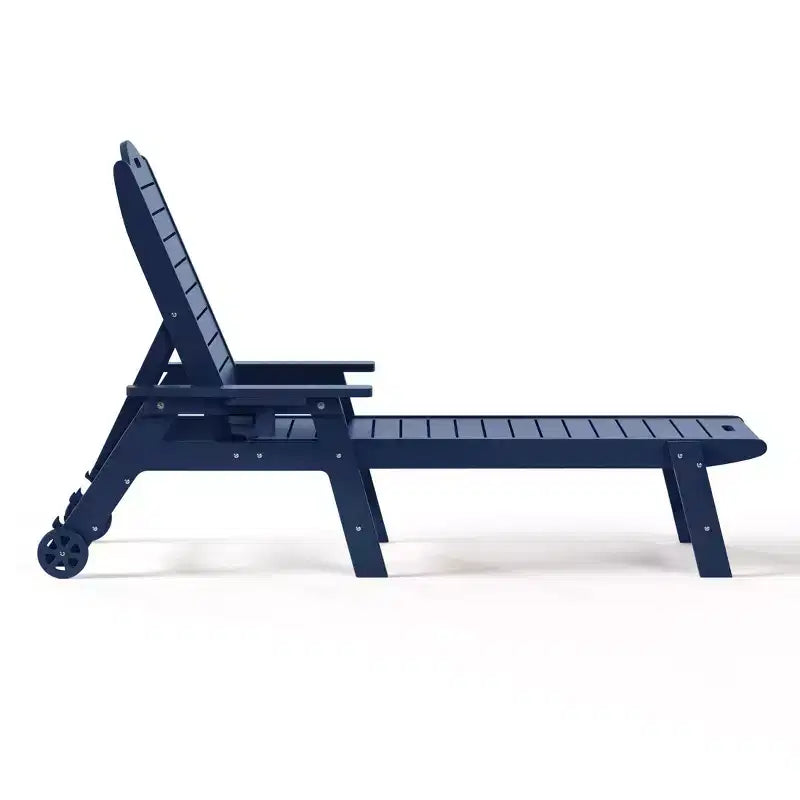 Chaise longue d'extérieur 3 pièces WestinTrends Aruba avec roues et porte-gobelet, accompagnée d'une table d'appoint de patio