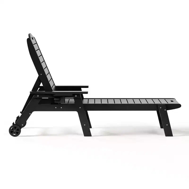 Chaise longue d'extérieur 3 pièces WestinTrends Aruba avec roues et porte-gobelet, accompagnée d'une table d'appoint de patio