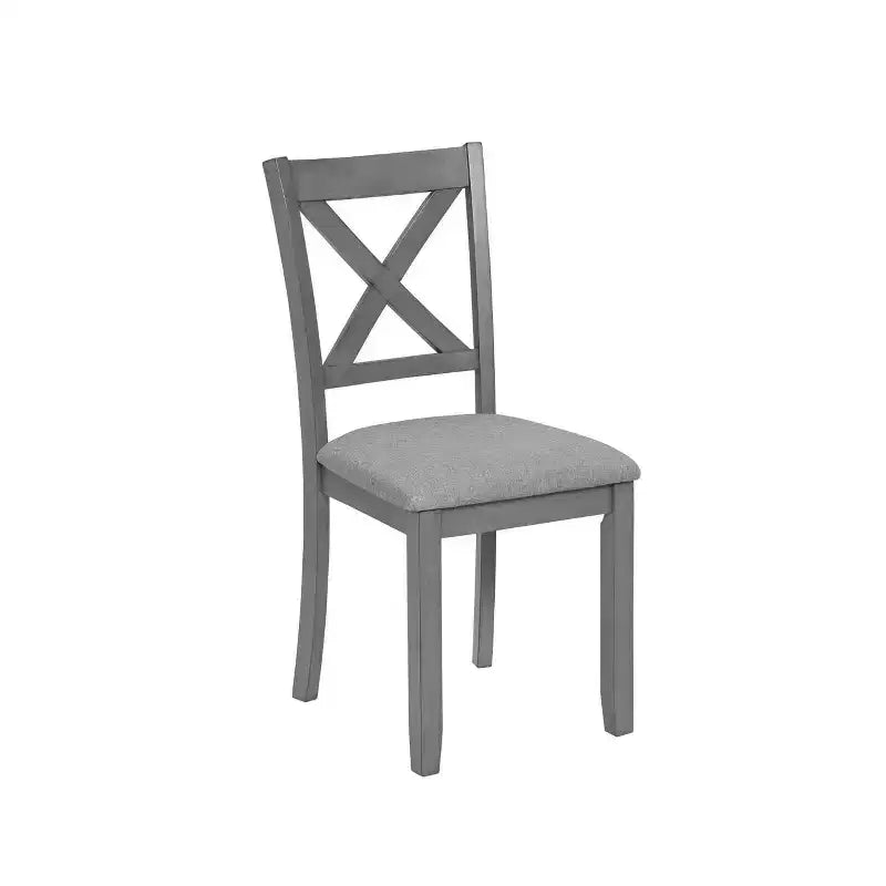 Homy Casa Ensemble de salle à manger 6 pièces en bois avec 4 chaises rembourrées et un banc, Meubles de cuisine et de salle à manger, Gris