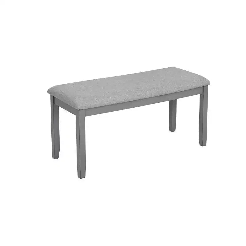 Homy Casa Ensemble de salle à manger 6 pièces en bois avec 4 chaises rembourrées et un banc, Meubles de cuisine et de salle à manger, Gris