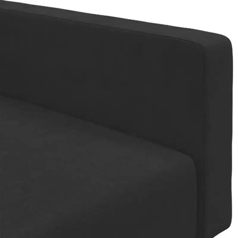 vidaXL Canapé-lit 2 places avec repose-pieds Velours noir