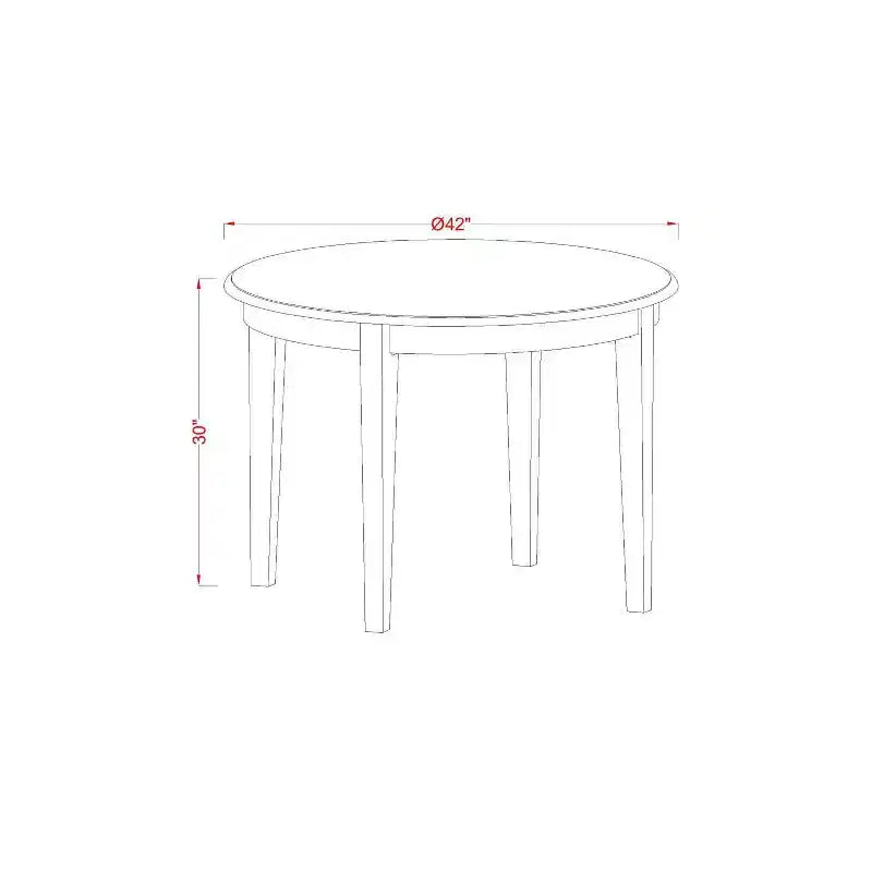 Ensemble de table de patio ronde, table de salle à manger extérieure de 42 pouces avec 4 chaises, design bord de mer