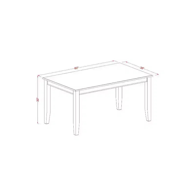 Ensemble de salle à manger victorien - Table rectangulaire 7 pièces et chaises - Meuble en bois élégant pour la maison