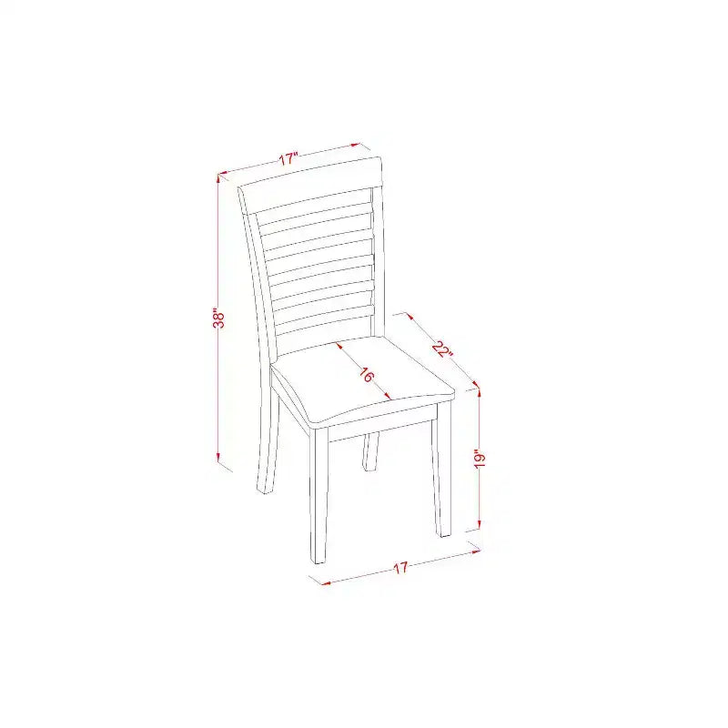 Ensemble de salle à manger vintage - Table et 4 chaises - Table de cuisine rectangulaire avec rallonge de rangement - Finition brun selle