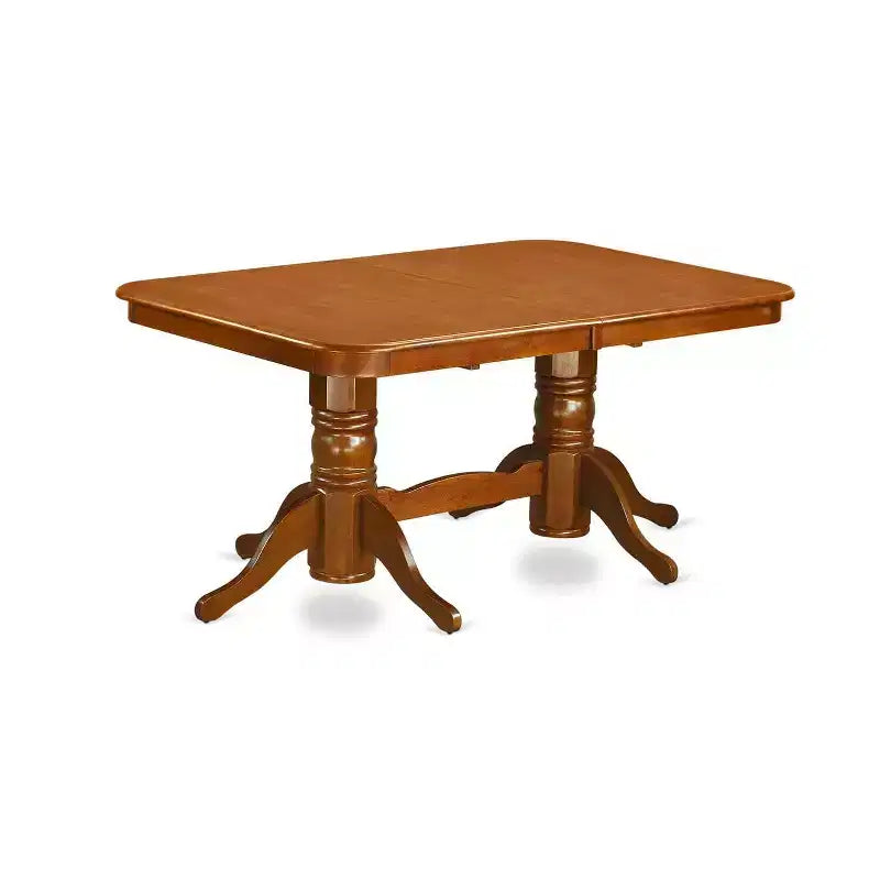 Ensemble de salle à manger 7 pièces - Table en bois et chaises en lin - Rectangle de 100x200 cm