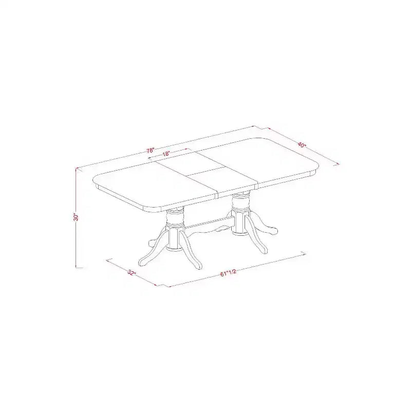 Ensemble de salle à manger 7 pièces - Table en bois et chaises en lin - Rectangle de 100x200 cm