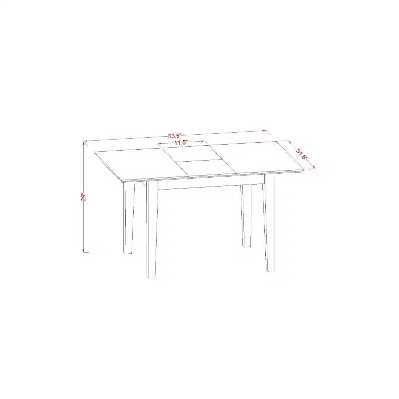 Ensemble de salle à manger rétro - Table à manger en bois avec chaises, 42-54L x 32W - Ensemble de table de style Renaissance