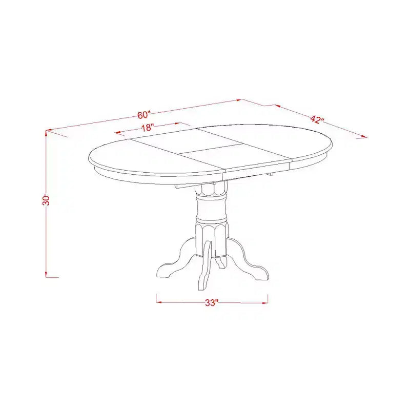 Ensemble de salle à manger Tuscan 5 pièces - Table ovale et 4 chaises - Fini cerisier noir - Ensemble de table de cuisine