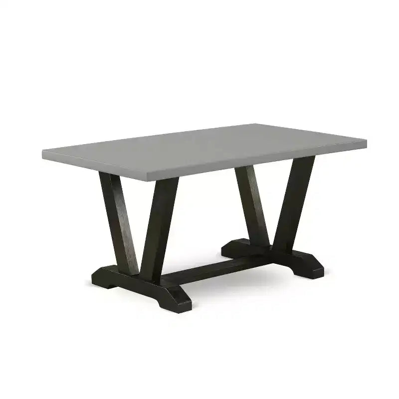 Table à manger rectangulaire 6 places HomeStock avec plateau en bois massif finition chêne naturel, 1 banc et 4 chaises