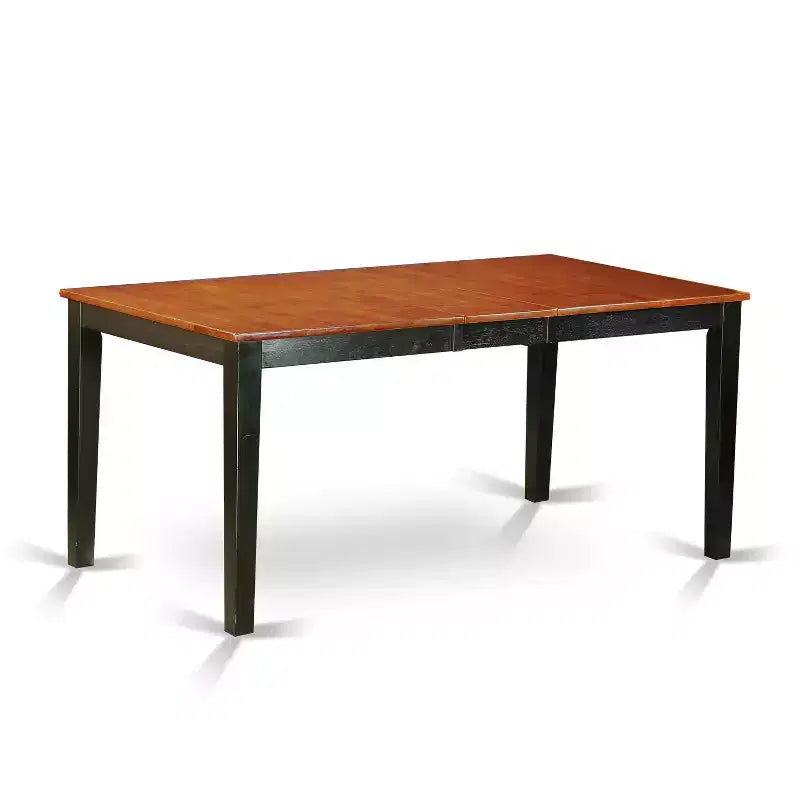 HomeStock 6-Piece Rectangle Black and Cherry Finish Solid Wood Top Dining Table with 1 Bench, 4 Chairs